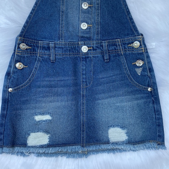 New GUESS Denim Jamper Skirt SZ 7 - Picture 2 of 6